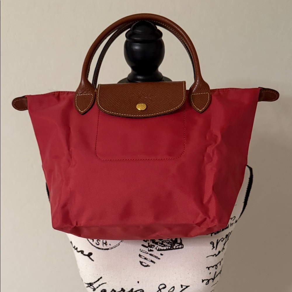 Longchamp Le Pliage Pink Canvas Small Top Handle Tote